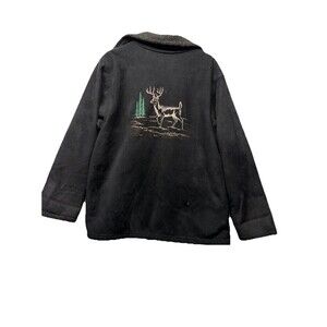 Vintage Bear Ridge Fleece Jacket Deer Outdoors Nature Size XL Made in USA 90s